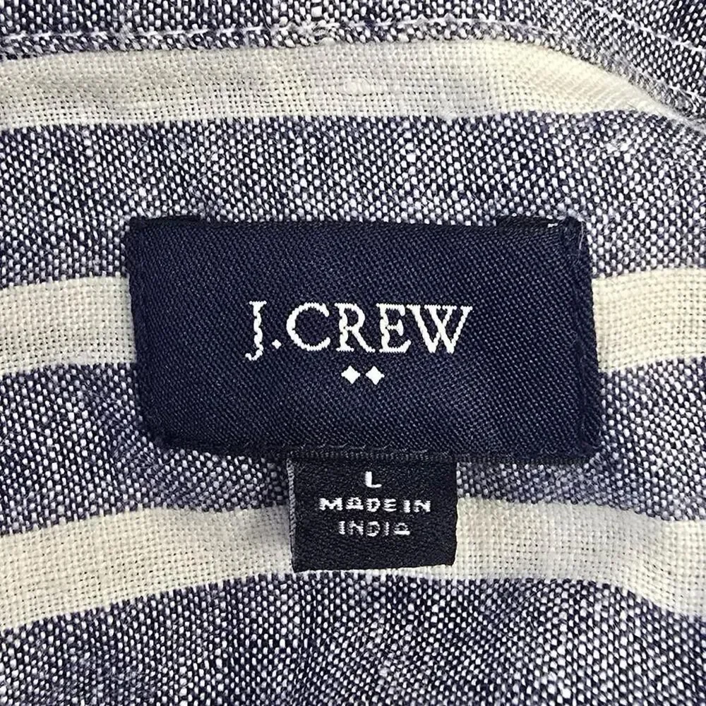 J.Crew Men's size L 100% linen stripe shirt